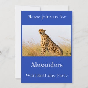 Wild Birthday Party Cheetah personalisiert Einladung