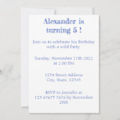 Wild Birthday Party Cheetah personalisiert Einladung (Rückseite)