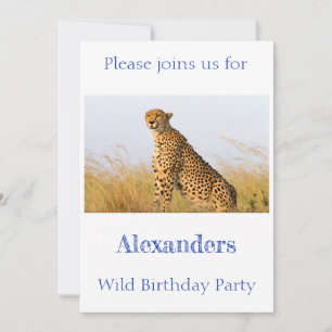 Wild Birthday Party Cheetah personalisiert Einladung