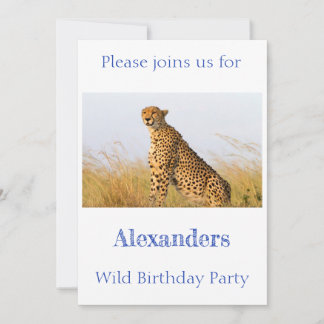 Wild Birthday Party Cheetah personalisiert Einladung