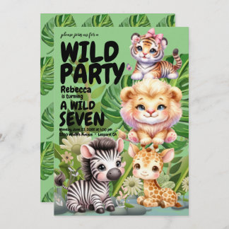 Wild Birthday Party Safari Jungle Einladung
