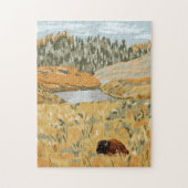 Wild Bison Meadow Nature Jigsaw Puzzle (Vertikal)