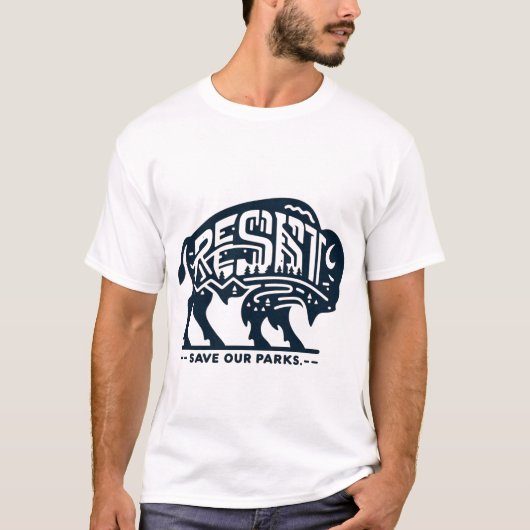 Wild-Bison-Protest - T-Shirt "Parks Statement" Ger (Vorderseite)