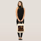 Wild Black, Brown and Gold Leopard on a Shopping Tragetasche (Vorderseite (Model))