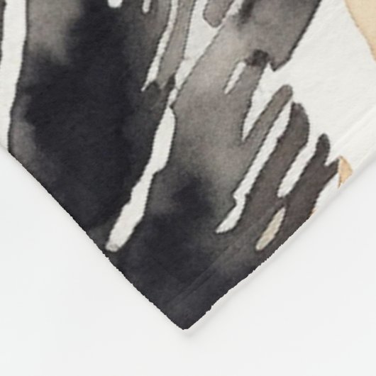 Wild Black Cream Leopard Animal Print Fleecedecke (Ecke)