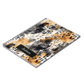 Wild Black Cream Leopard Animal Print Notizblock (Linke Seite)