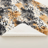 Wild Black Cream Leopard Animal Print Sherpadecke (3/4)