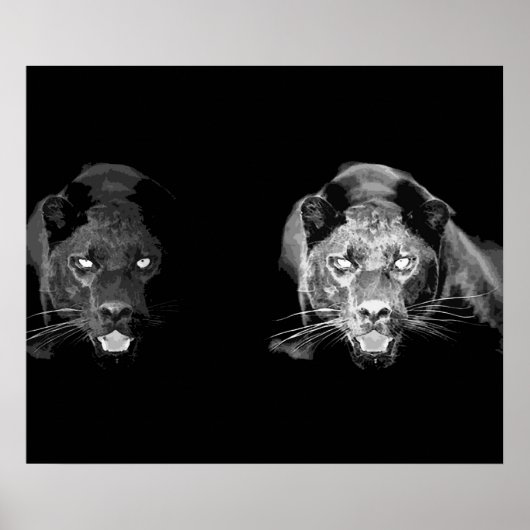 Wild Black Jaguar Cat Eyes Poster (Vorne)