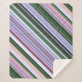 Wild blaue Aster Lila, blau und grün Streifen Sherpadecke