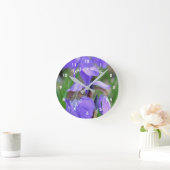 Wild blaue Flagge Iris Blume Personalisiert Runde Wanduhr (Zuhause)