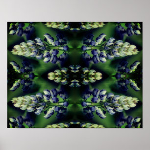 Wild Blaue Lupine Blume Natur Abstrakt Poster