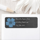 Wild blaue Rose - Chalkboard Avery Label (Insitu)