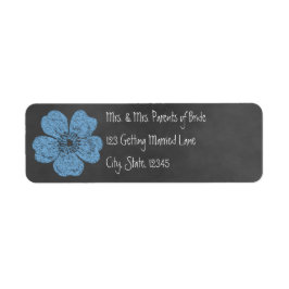 Wild blaue Rose - Chalkboard Avery Label