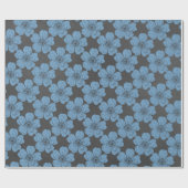 Wild blaue Rose Chalkboard Geschenkpapier (Flach)