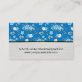 Wild blaue weiße Blume Visitenkarte (Rückseite)