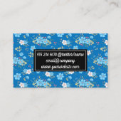 Wild blaue weiße Blume Visitenkarte (Rückseite)