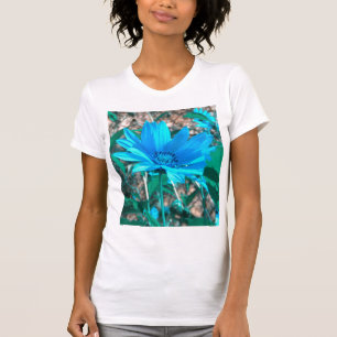Wild blauer Sonnenblumen-T - Shirt