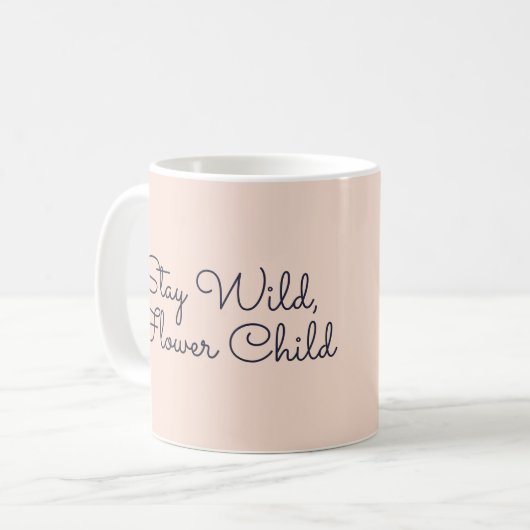 Wild bleibe, Blume Kind Katze Tasse (Vorderseite Links)