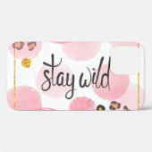 Wild bleibe, Leopardendruck, rosa Kreise Case-Mate iPhone Hülle (Rückseite (Horizontal))