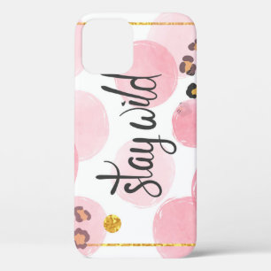 Wild bleibe, Leopardendruck, rosa Kreise Case-Mate iPhone Hülle