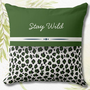 Wild bleiben Leopardenprint Dschungel Grün Wurfkis Kissen