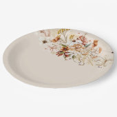 Wild Bloom Floral Bouquet Wassercolor Pappteller (Schrägansicht)