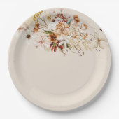 Wild Bloom Floral Bouquet Wassercolor Pappteller (Vorderseite)