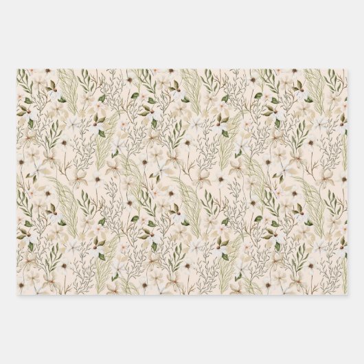 Wild Bloom Pattern Geschenkpapier Set (Vorderseite 3)