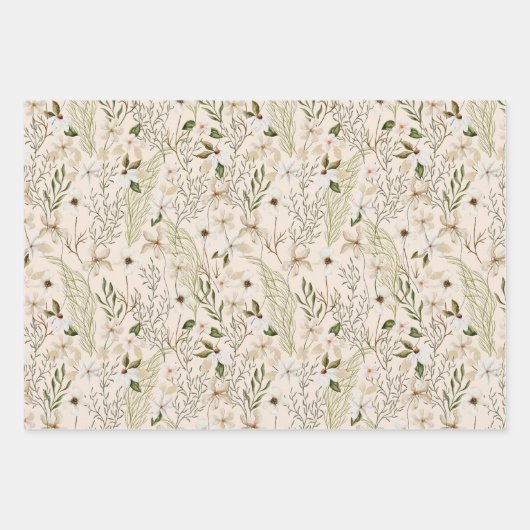 Wild Bloom Pattern Geschenkpapier Set (Vorderseite 2)