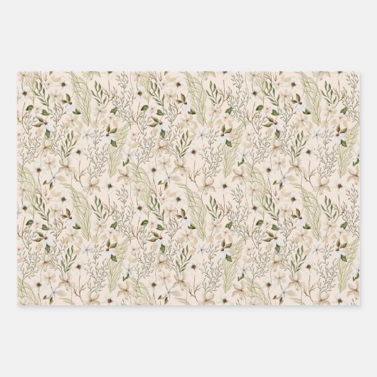 Wild Bloom Pattern Geschenkpapier Set (Vorderseite)