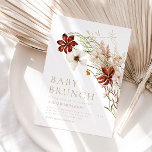 Wild Bloom Rustic Floral Baby Brunch Einladung<br><div class="desc">Unsere WILD BLOOM rustikale Baby Brunch Einladung bietet atemberaubende böhmische Farben und eine einfache Kombination aus Serifen und Sans Serif Typografie.</div>