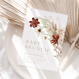 Wild Bloom Rustic Floral Baby Brunch Einladung
