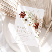 Wild Bloom Rustic Floral Baby Brunch Einladung