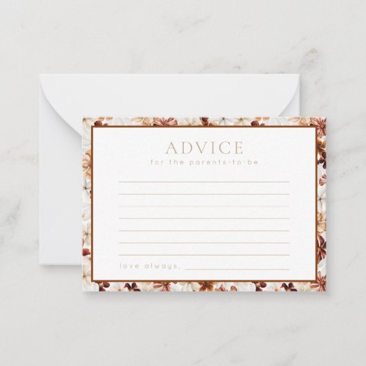 Wild Bloom Rustic Floral Baby Showcard Mitteilungskarte (Vorderseite)