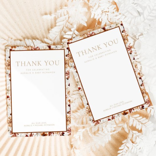 Wild Bloom Rustic Floral Danke Karte