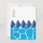 Wild Blue Giraffe Muster Geburtstag Einladung (Rückseite)