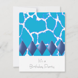 Wild Blue Giraffe Muster Geburtstag Einladung