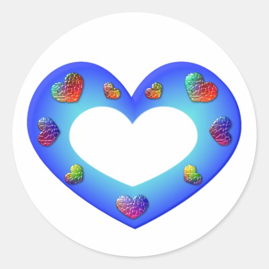 Wild Blue Heart Runder Aufkleber (Vorderseite)