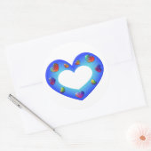 Wild Blue Heart Runder Aufkleber (Umschlag)