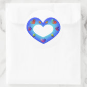 Wild Blue Heart Runder Aufkleber (Tasche)