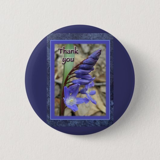 Wild Blue Hyacinth Vielen Dank Button (Vorderseite)