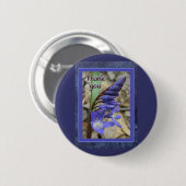 Wild Blue Hyacinth Vielen Dank Button (Vorne & Hinten)