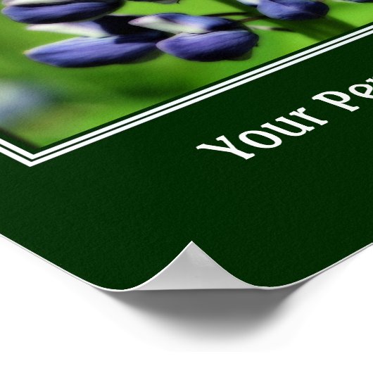 Wild Blue Lupine Blume Personalisiert Poster (Ecke)