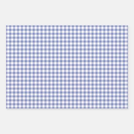 Wild Blue Yonder Gingham Karo Pattern Geschenkpapier Set (Vorderseite 2)