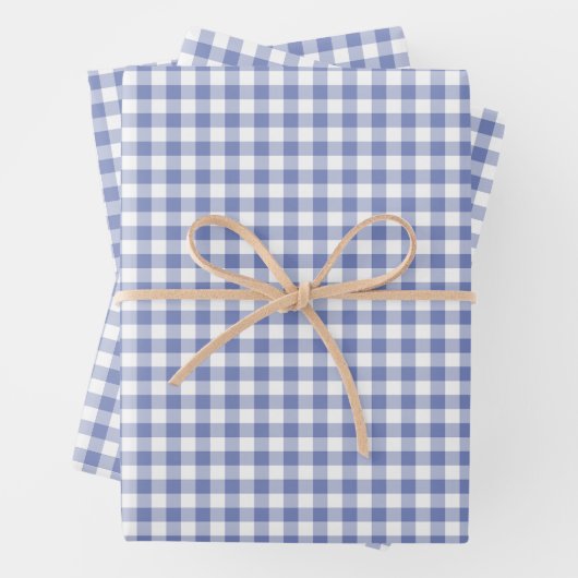 Wild Blue Yonder Gingham Karo Pattern Geschenkpapier Set (Beispiel)