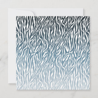 Wild Blue Zebra Print Ombre Einladung
