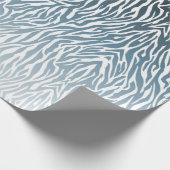 Wild Blue Zebra Print Ombre Geschenkpapier (Ecke)