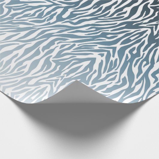 Wild Blue Zebra Print Ombre Geschenkpapier (Ecke)