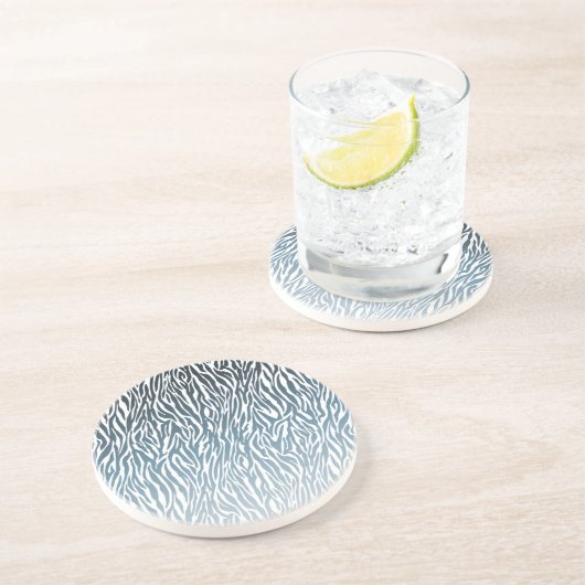Wild Blue Zebra Print Ombre Getränkeuntersetzer (Seite)