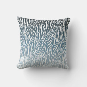 Wild Blue Zebra Print Ombre Kissen